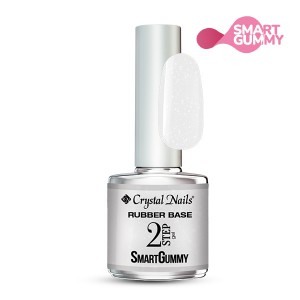 Crystal Nails - 2S - SMARTGUMMY RUBBER BASE GEL - NR48 - SHIMMER WHITE - 8ML 