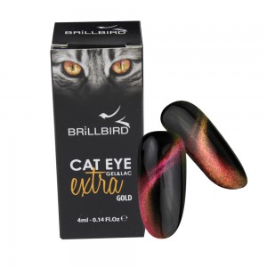 Brillbird - Cat Eye - EXTRA GÉL LAKK - Macskaszem effekt Gel&Lac - GOLD - 4ml