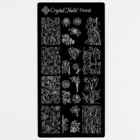 Crystal Nails - KÖRÖMNYOMDA SABLON - FLORAL