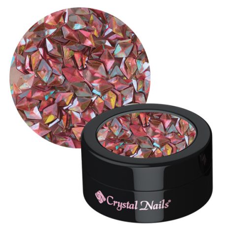 CRYSTAL NAILS - 3D ROMBUSZ DÍSZÍTŐ FLITTER – PEACH