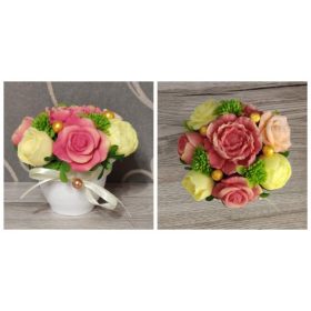 Szappan virág kicsi - piros - cserépben