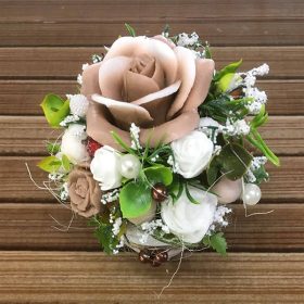 Szappan virág kicsi - barna - cserépben