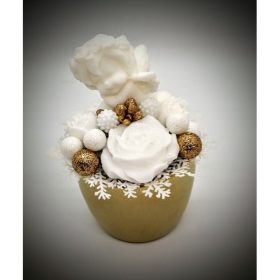 Szappanvirág angyalka - arany színű kis kaspóban