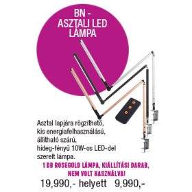 BN - Asztali LED lámpa - asztallapra erősíthető - távkapcsolóval - 10W - Rose Gold   BN - Asztali LED lámpa - asztallapra erősíthető - távkapcsolóval - 10W - Rose Gold