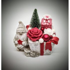   Szappanvirág - karácsonyi - doboz formájú manós kaspóban 2.