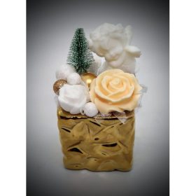 Szappanvirág angyalka - arany színű kocka kaspóban 4.