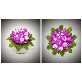   Szappanvirág  csokor - fukszia tulipán csokor  - kis kőkaspóban 2.