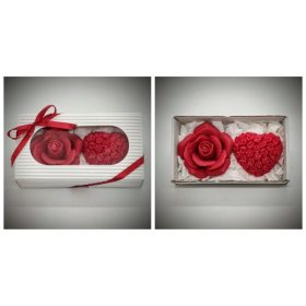 Szappan - piros rózsa - szivecskével - díszdobozban