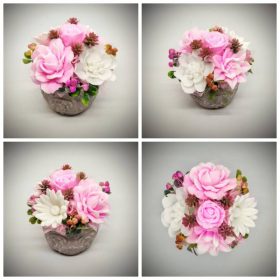 Szappanvirág  csokor - rózsaszín szappanvirág csokor - 2