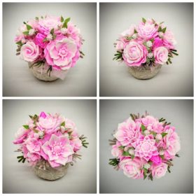 Szappanvirág  csokor - rózsaszín szappanvirág csokor - 3