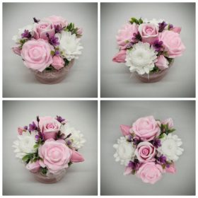   Szappanvirág csokor - kis rózsaszín-szappanvirág csokor - rózsaszín kis kaspóban - 1.