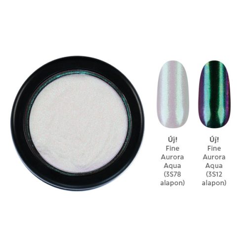 CRYSTAL NAILS - CHROMIRROR KRÓM PIGMENTPOR - FINE AURORA AQUA