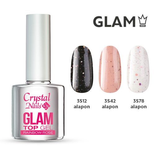 Crystal Nails - GLAM TOP GEL - RAINBOW ROSE - 4ML