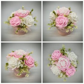   Szappanvirág csokor - rózsaszín - fehér - szappanvirág csokor - rózsaszín kaspóban - 4.