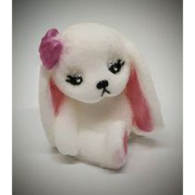   Szappan - Fehér lógófülü nyuszi szappan - illatmentes - organza szatyorban