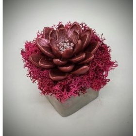   Szappanvirág - bronz metál szappanvirág - mini cement kaspóban - 2.