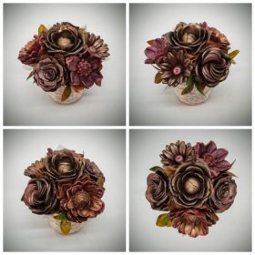   Szappanvirág csokor - metál - szappanvirág csokor - rosegold kis kaspóban - 1.