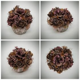   Szappanvirág csokor - metál - szappanvirág csokor - kis kőkaspóban - 2.