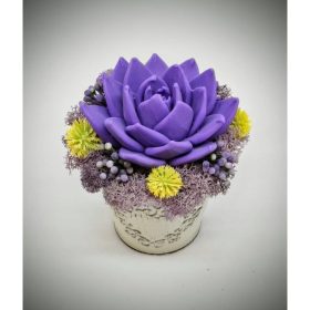 Szappanvirág - Lila szappanvirág - fém kaspóban - 4.