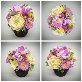   Szappanvirág csokor - tavaszi vegyes - szappanvirág csokor - fekete arcos kaspóban - 8.