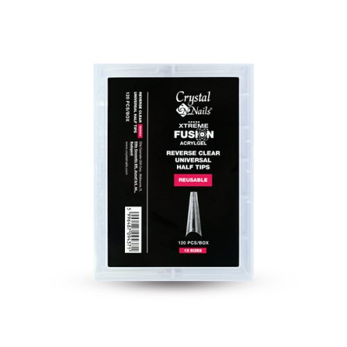 Crystal Nails - XTREME FUSION ACRYLGEL-HEZ UNIVERSAL HALF REVERSE CLEAR TIP - 120 DB