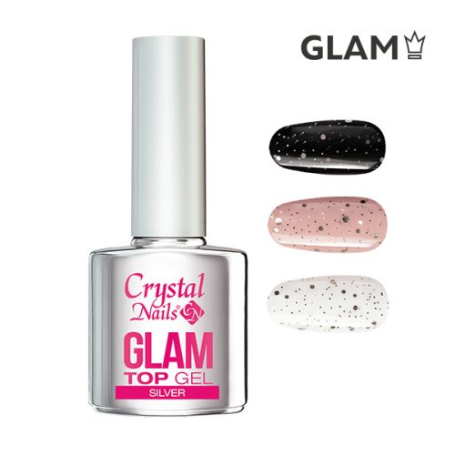 Crystal Nails - GLAM TOP GEL - SILVER - 4ML 