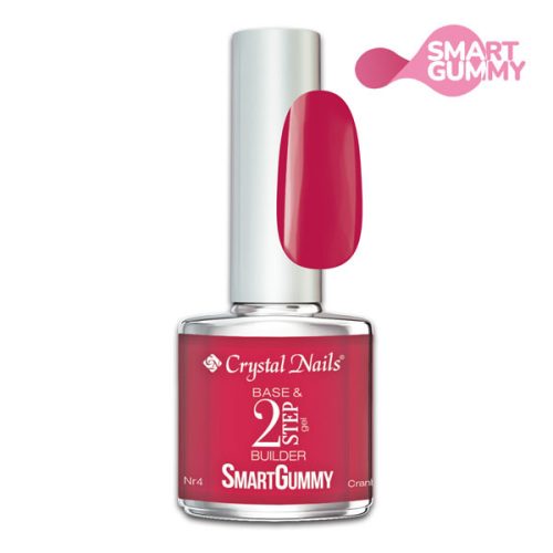 Crystal Nails - 2S - SMARTGUMMY RUBBER BASE GEL - NR4 - CRANBERRY - 8ML