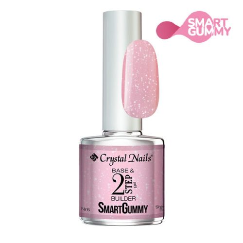 Crystal Nails - 2S - SMARTGUMMY RUBBER BASE GEL - NR6 - SHIMMER ROSE - 8ML