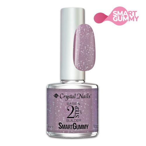 Crystal Nails - 2S - SMARTGUMMY RUBBER BASE GEL - NR7 - SHIMMER MAUVE - 8ML