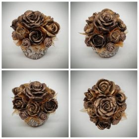   Szappanvirág csokor - metál - szappanvirág csokor - kis kőkaspóban - 3.