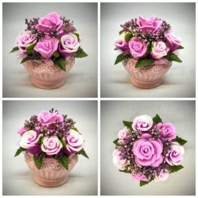   Szappanvirág csokor - Rózsaszín szappanvirág csokor - kis rózsaszín kaspóban - 5.