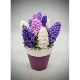   Szappanvirág csokor - Lila orgona szappanvirág csokor - kis fukszia kaspóban - 5.