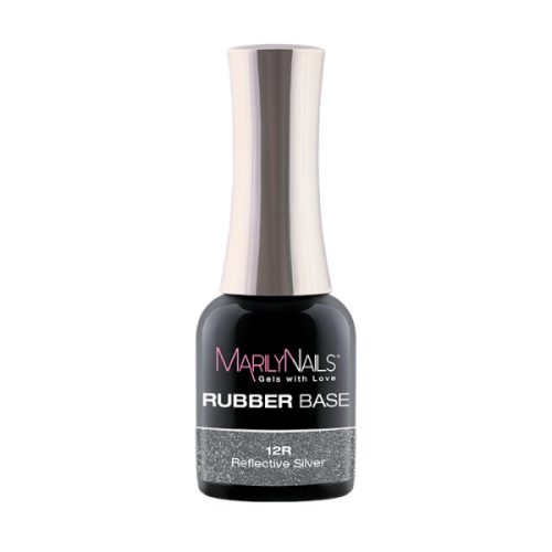 MarilyNails - RUBBER BASE - 12R - Reflective Silver - 7ml