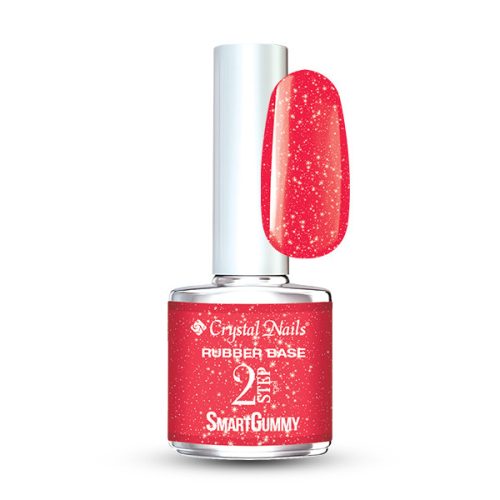 Crystal Nails - 2S - SMARTGUMMY RUBBER BASE GEL - NR26 - SUNSHINE CORAL - 8ML 