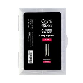 Crystal Nails - XTREME TIP BOX - LONG SQUARE CLEAR - 240DB Crystal Nails - XTREME TIP BOX - LONG SQUARE CLEAR - 240DB