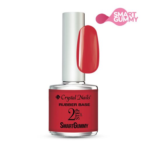 Crystal Nails - 2S - SMARTGUMMY RUBBER BASE GEL - NR36 - FIERY RED - 8ML 