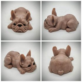 Szappan - Barna bulldog kutya - organza szatyorban - 1.