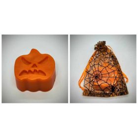   Szappan - Shea vajas tökfej szappan - narancs színben - narancs organza szatyorban - 1.