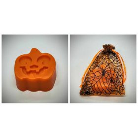   Szappan - Shea vajas tökfej szappan - narancs színben - narancs organza szatyorban - 5.