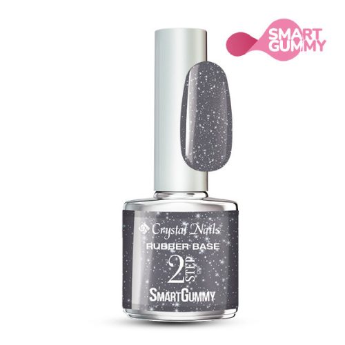 Crystal Nails - 2S - SMARTGUMMY RUBBER BASE GEL - NR53 - SHIMMER GREY - 8ML 