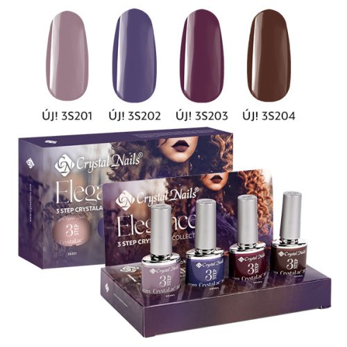 Crystal Nails - ELEGANCE 3 STEP CRYSTALAC KÉSZLET (4X4ML)