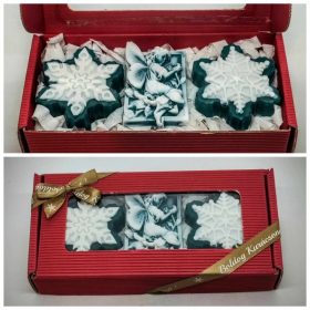   Szappan - Zöld - fehér - tündér és hópihék - szappan szett - piros dobozban - 9.