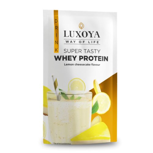 Luxoya - Fehérje por - Whey Protein - Tejsavó koncentrátum italpor - Citromos sajttorta ízű - 30g