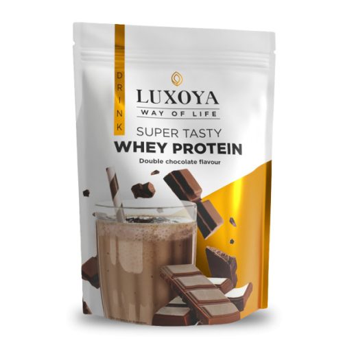 Luxoya - Fehérje por - Whey Protein - Tejsavó koncentrátum italpor - Dupla csokoládé ízű - DOY - zacskós kiszerelés - 450g