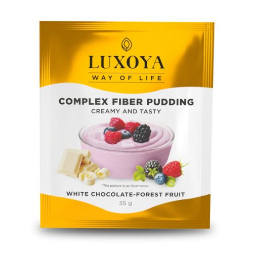 Luxoya - Complex Fiber Pudding - Fehér csokoládé-Erdei gyümölcs ízű - Rost Pudding - Rostkomplex - 35g 