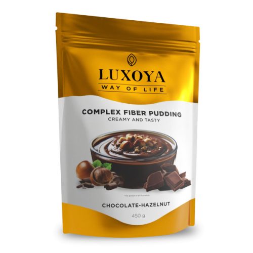 Luxoya - Complex Fiber Pudding - Csokoládé-Mogyoró ízű - Rost Pudding - Rostkomplex - 450g 