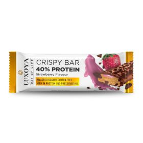   Luxoya - Crispy Bar - Fehérje szelet - Eper ízesítésű - Strawberry - 1x45g