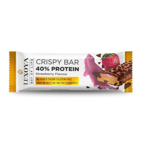 Luxoya - Crispy Bar - Fehérje szelet - Eper ízesítésű - Strawberry - 1x45g