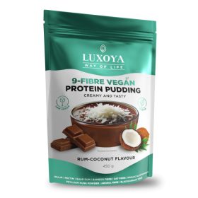 Luxoya - Vegán fehérjét tartalmazó rostpuding - 9 féle rosttal - Rumos kókusz ízű - DOY - 450g    Luxoya - Vegán fehérjét tartalmazó rostpuding - 9 féle rosttal - Rumos kókusz ízű - DOY - 450g