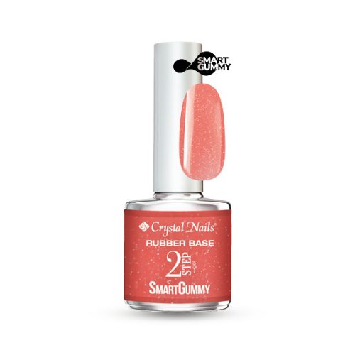 Crystal Nails - 2S - SMARTGUMMY RUBBER BASE GEL - NR62 - SHIMMER CORAL - 8ML 